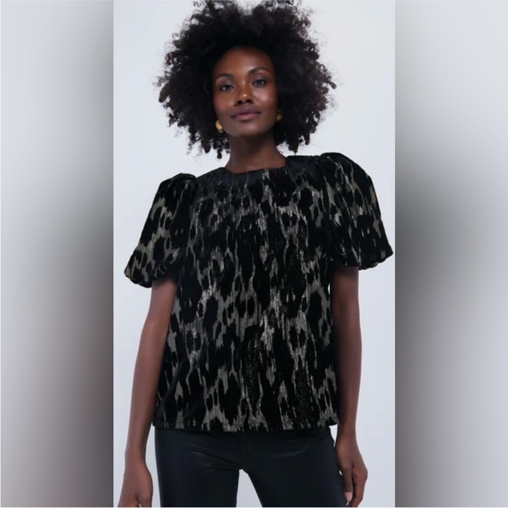 LIKE NEW | Tuckernuck | Pomander Place | Metallic Velvet Burnout Lyla Blouse | L